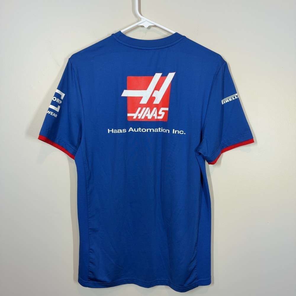 Official Haas F1 Team Performance T-Shirt Blue Tricorp Size Medium Men's - Picture 2 of 7